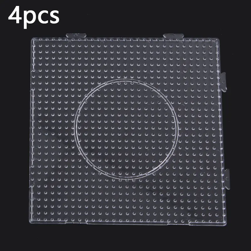 4pcs Square 4 шт./компл. 5 мм Хама бисера Pegboard 14,5x14,5 см квадратной формы Perler бусины/диаметр 15 см круг головоломка шаблон для Diy бусины игрушки - Цвет: 4pcs Square