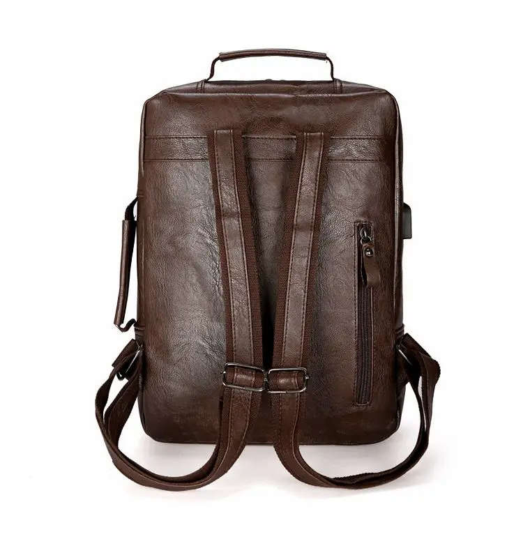Винтажный Мужской рюкзак из водонепроницаемой искусственной кожи дорожная