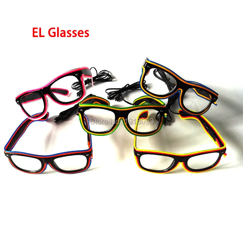 Новый дизайн ярких очков 5 стилей мигающие очки с электропроводом новинка