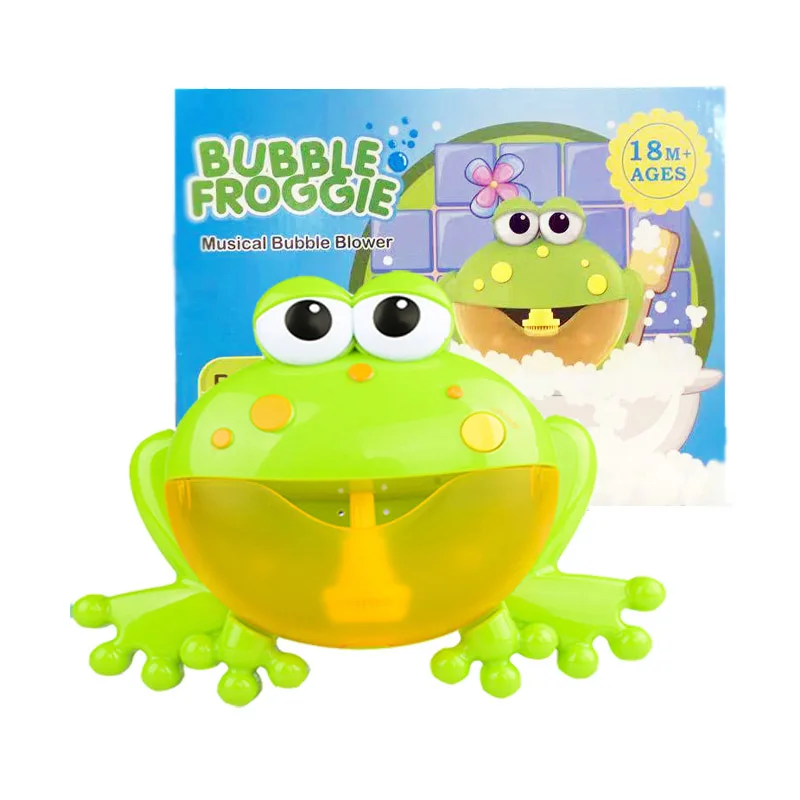 frog box Дропшиппинг пузырчатая лягушка и крабы детская Ванна Игрушка устройство для мыльных пузырей ванна для купания машина для мыльных пузырей игрушки для детей с музыкальной водой игрушка - Цвет: frog box