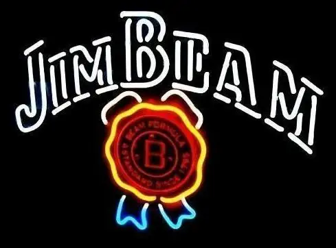 Стеклянная неоновая светосветильник вывеска Jim Beam под заказ | Лампы и освещение