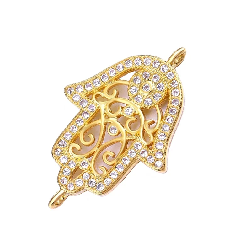 Gold Juya, золото/серебро/розовое золото, китайский узел, дракон, цветок Хамса, соединитель, подвески для браслета ручной работы, серьги, аксессуары для изготовления - Цвет: Gold