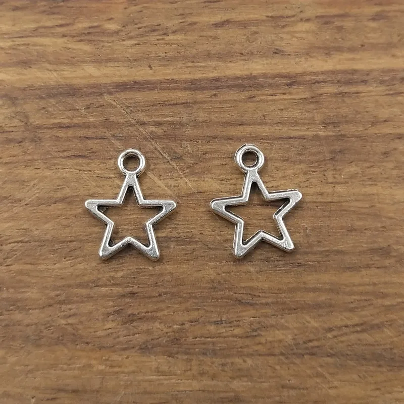 Посеребренные Подвески со звездами 20 шт. подвески 14 5x12 мм изготовление ювелирных
