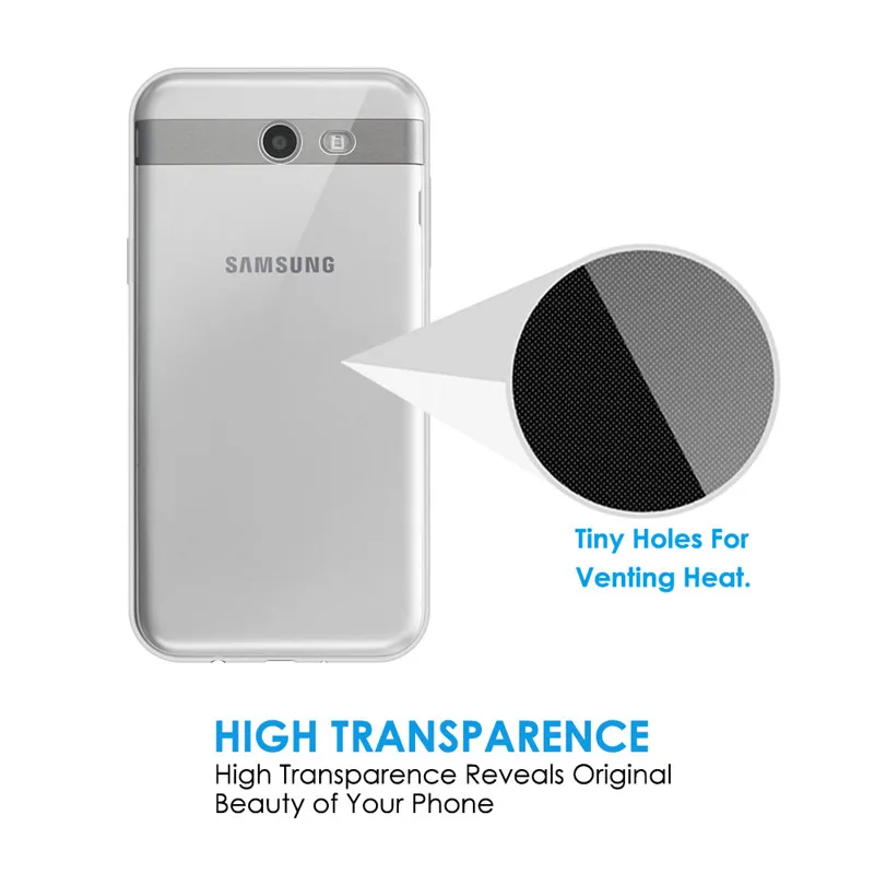 Qosea For Samsung Galaxy J7 J3 2017 Case Slim Silicone Anti-knock Soft TPU Transparent 2018 Protective Cover Coque |