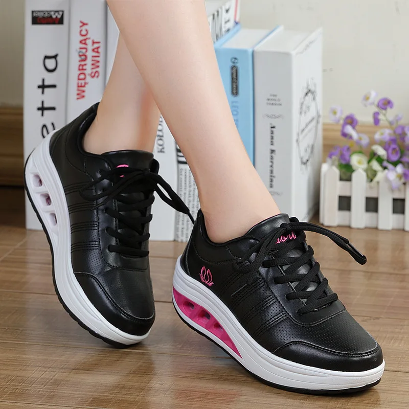 Новые осенние белые туфли с толстой подошвой женская обувь|Женские кроссовки и