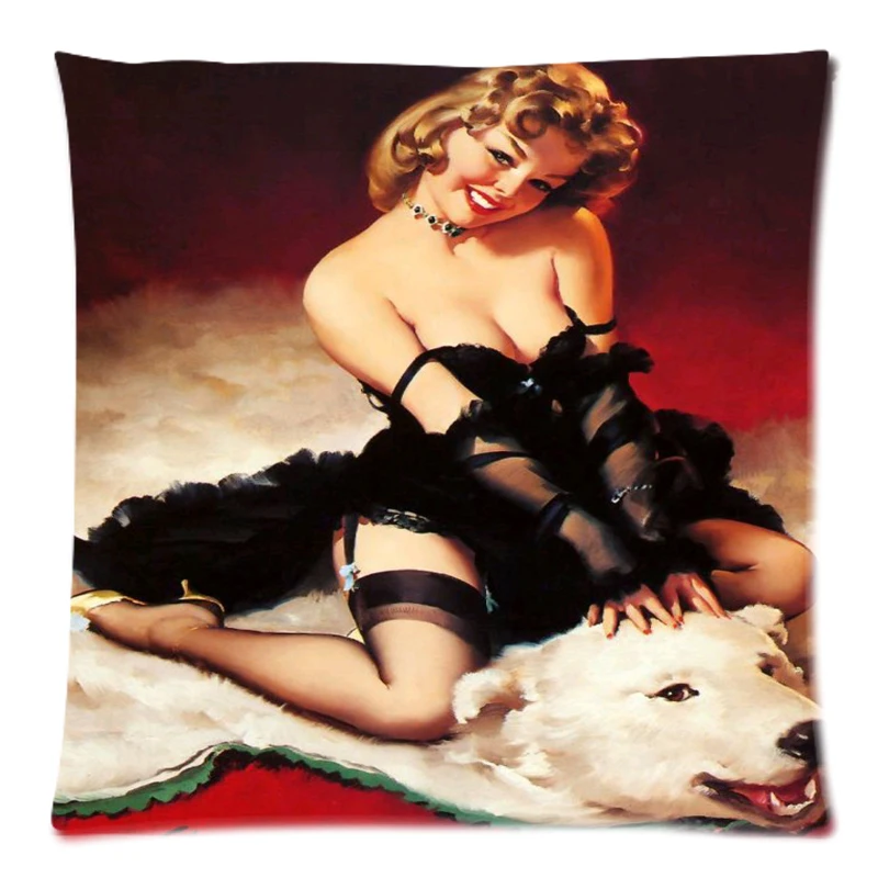 Винтажный наволочка для подушки с изображением девушки на шпильке/наволочка из