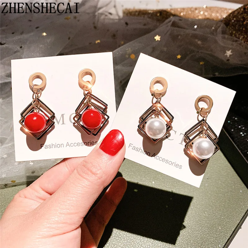 Акриловые серьги 2019 большие эффектные для женщин круглые квадратные