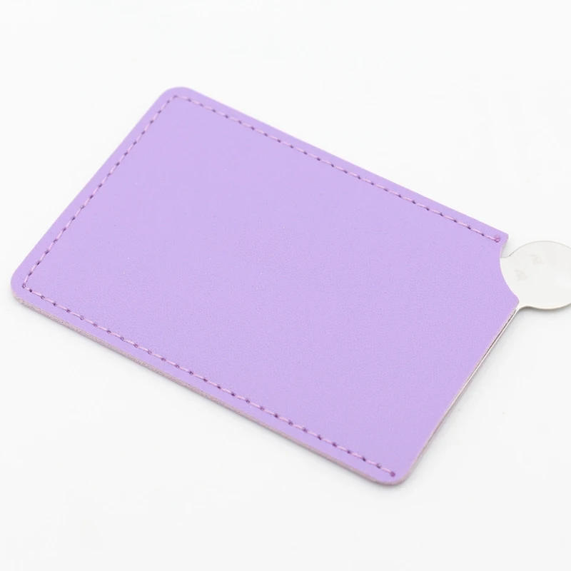 Purple Высококачественное портативное небьющееся карманное косметическое зеркало из искусственной кожи, покрытие из нержавеющей стали, небьющееся зеркало для макияжа - Цвет: Purple