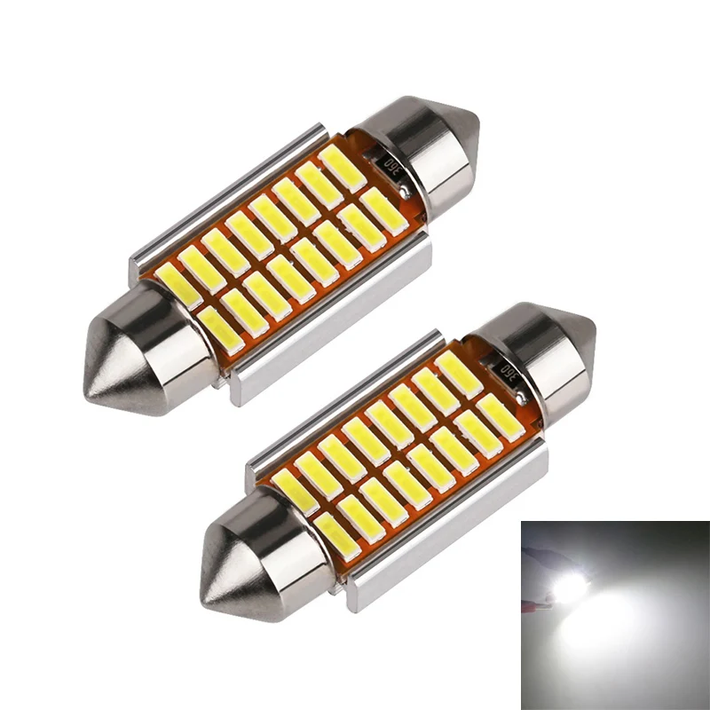 Гирлянда 31 мм 36 39 42 Светодиодная лампа C5W C10W супер яркая 4014 SMD Canbus без ошибок авто