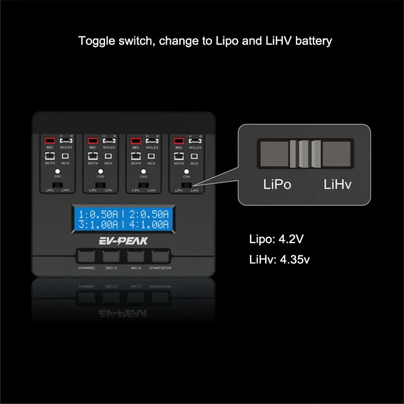 EV PEAK E6 1S Lipo LiHV зарядное устройство баланса батареи для syma JJRC вертолет батарея мини
