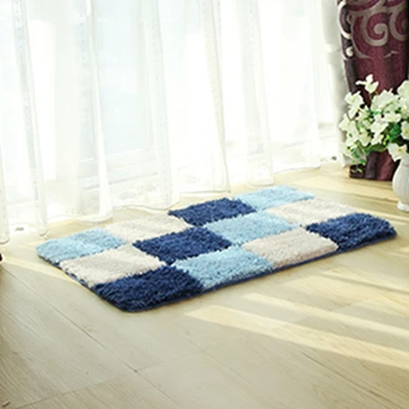 Blue Коврик для ванной комнаты из микрофибры, коврик для кухни, спальни, водопоглощающий нескользящий коврик для ванной, набор ковриков красного, синего, серого, зеленого, фиолетового цвета - Цвет: Blue