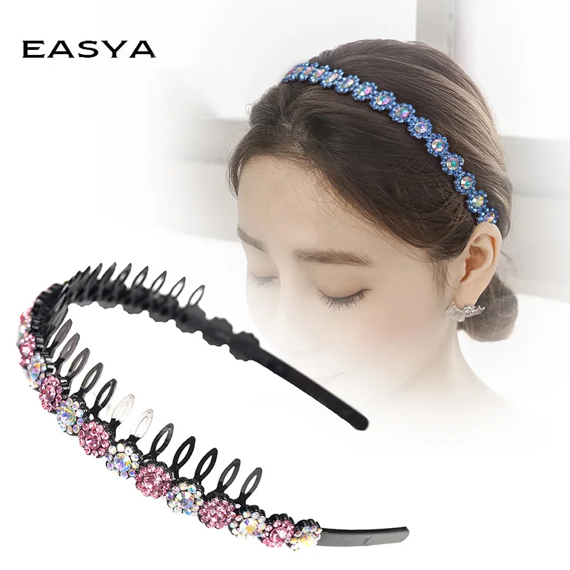 EASYA Женская повязка на голову с кристаллами для женщин блестящая модные