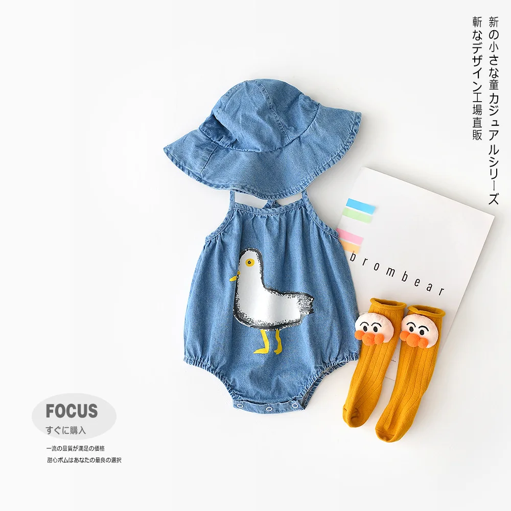 Новый летний костюм для маленьких девочек комбинезон принцессы с милым принтом