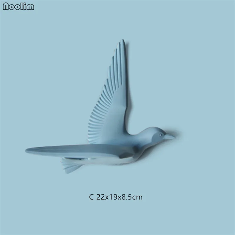 Light blue C Европейский Креативный резиновый настенный подвесной Чайка птица стереоскопический настенный Декор Гостиная веранда диван тв фоновое украшение - Цвет: Light blue C