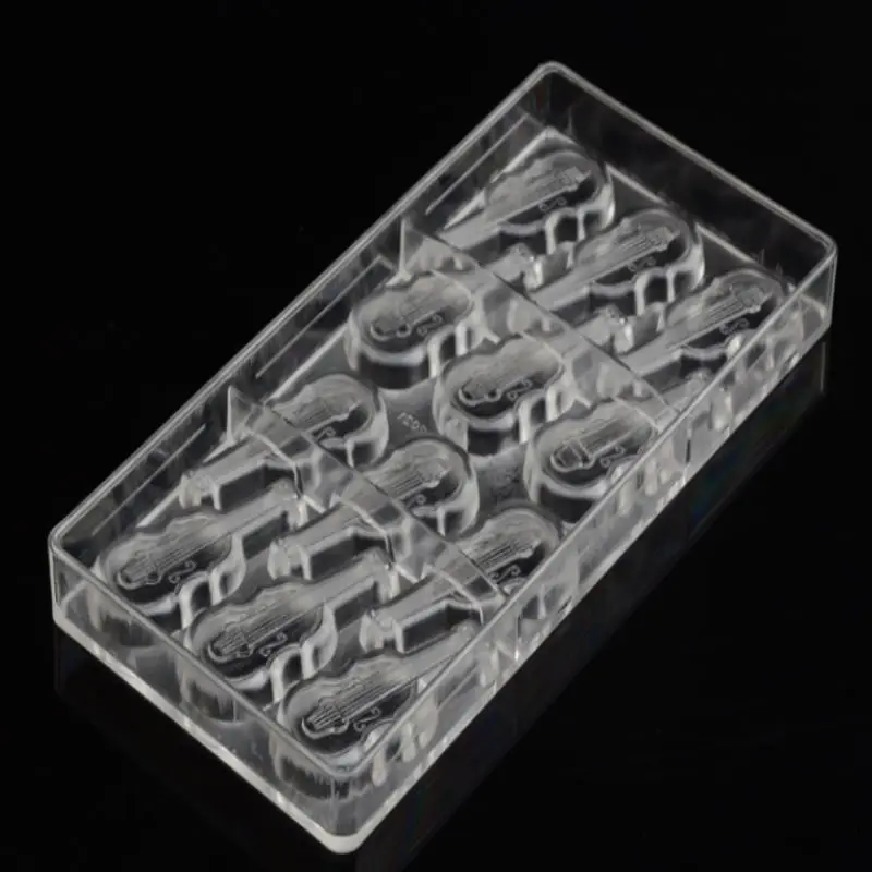 

Violin Shape 3D Polycarbonate Chocolate Mold Tray Pans for Baking Pastry Tools Candy Soap Ice Lollipops Chocolate Form Mould