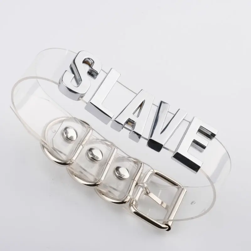 Женский и мужской чокер ручной работы с надписью прозрачный виниловый ожерелье