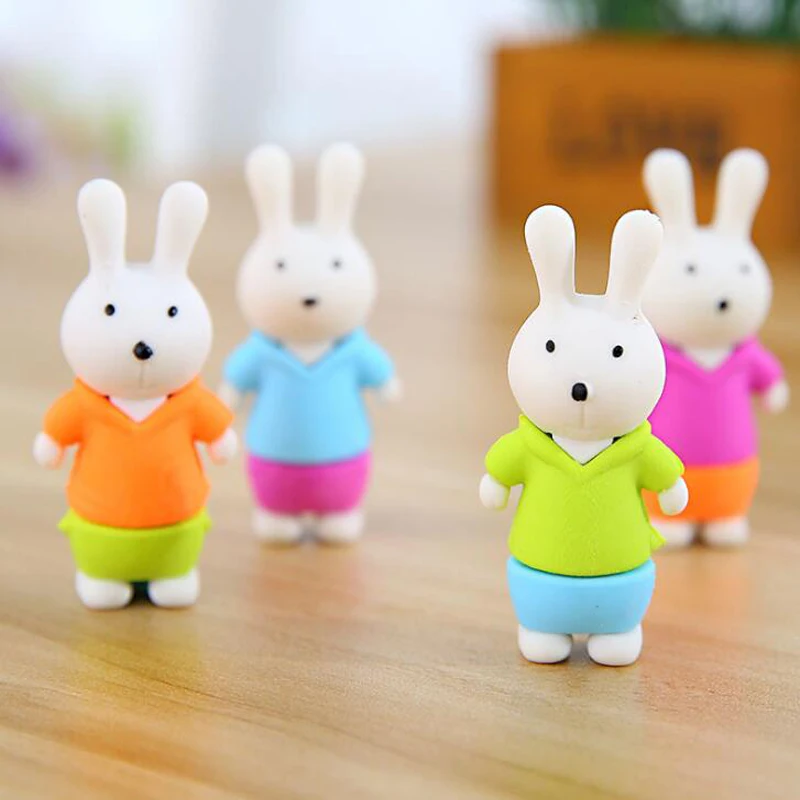 Мультяшный ластик сделай сам с кроликом и медведем канцелярские принадлежности