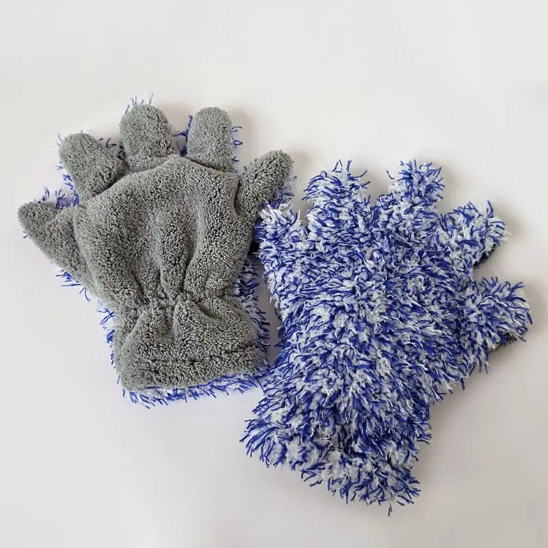 

New Plush Five-Finger Gloves Five Fingers Car Wash Gloves Multi-Function Cleaning Gloves Durable Retractable Gloves