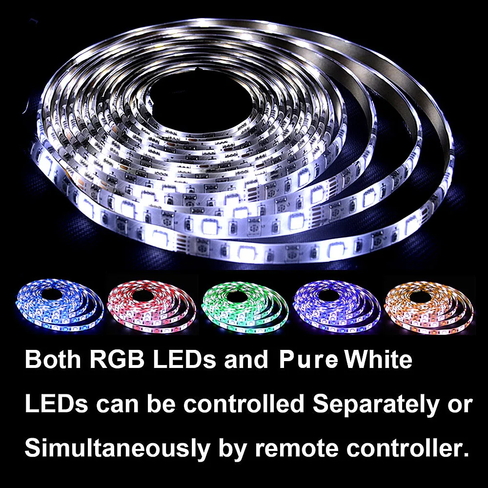 Bluetooth SMD RGB RGBW Светодиодная лента 5050 Диодная лента 12 в 2,4 г RF WiFi контроллер 5 м неоновый светодиодный светильник Ambi tv водонепроницаемый светодиодный светильник