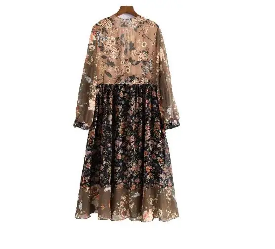 Женское шифоновое плиссированное платье с v образным вырезом прозрачное