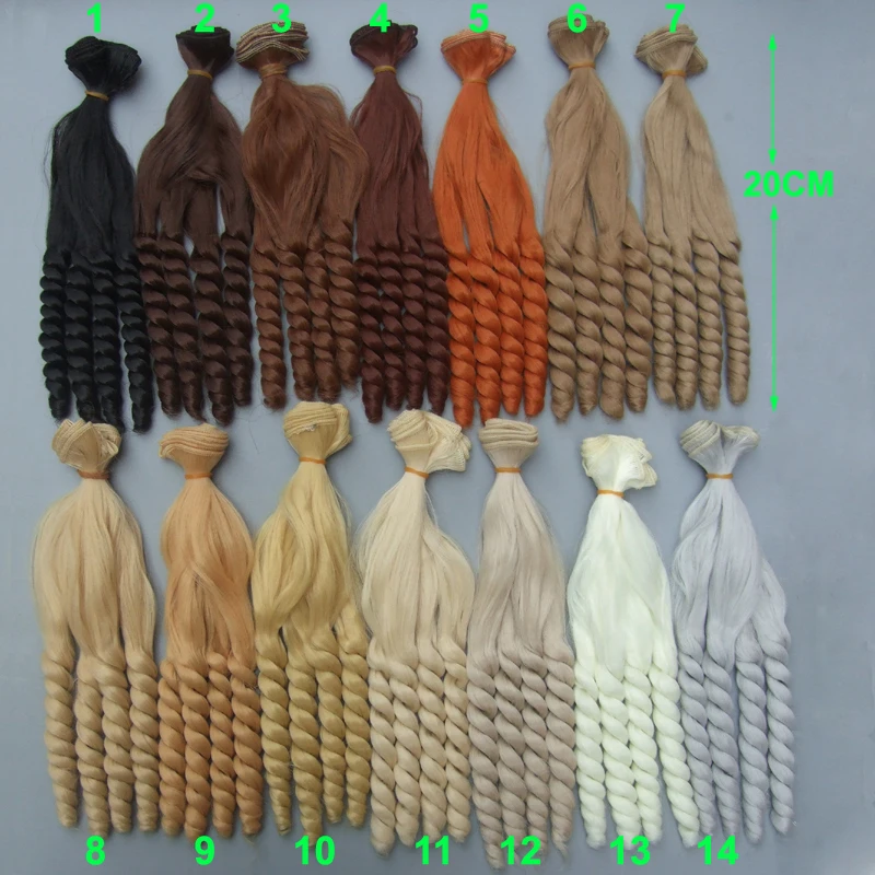free shipping 20 cm thick heat resistant doll hair for 1/3 1