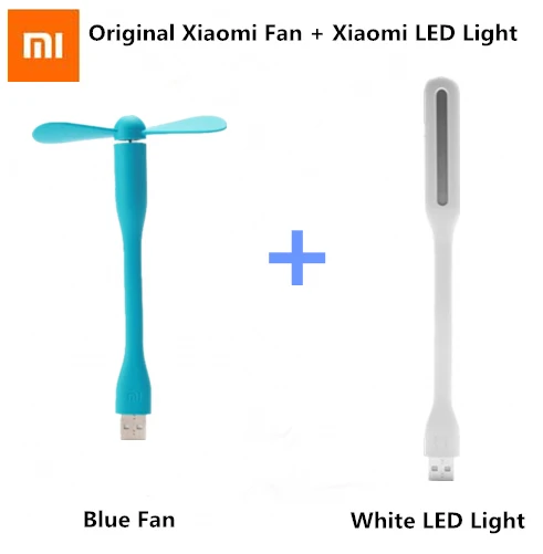 white LED blue fan Новинка XiaoMi Mijia мини вентилятор+ гибкий портативный USB вентилятор для Pover Bank ноутбука XiaoMi Быстрая - Цвет: white LED blue fan