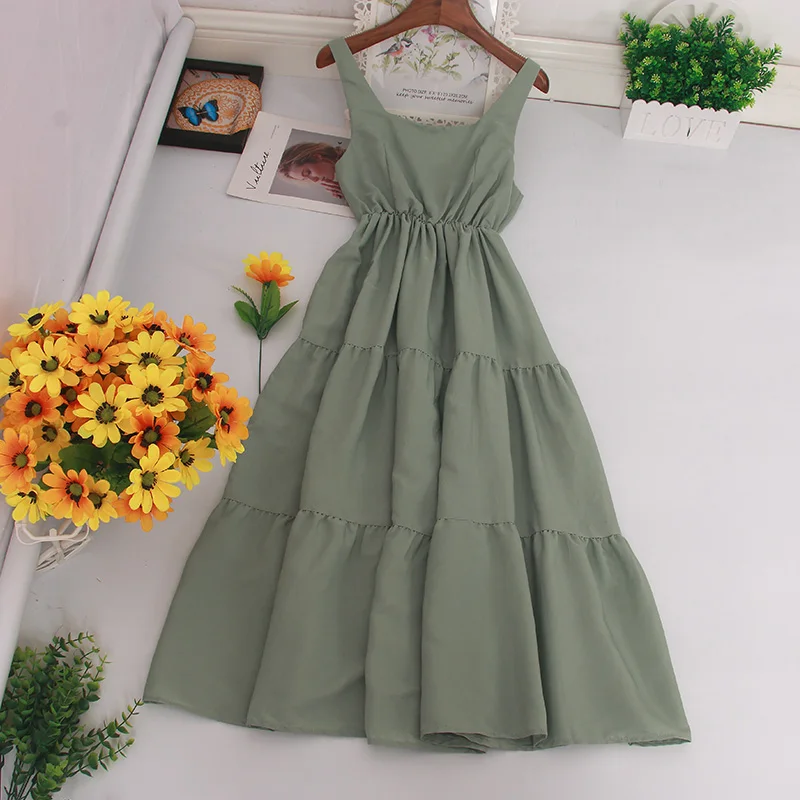 Платье ftaylor женское винтажное с высокой талией из шифона средней длины открытой