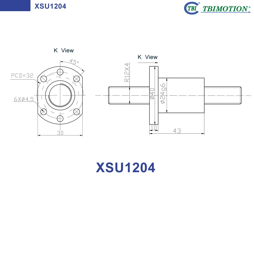 Шариковый винт TBI 1202 1204 12 мм SFU1204 SFK1202 C7 с шаровой гайкой SFU SFK SFS набор чпу 300