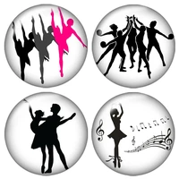 love dancing ballet 10pcs mixed 12mm16mm18mm25mm round photo glass cabochon demo flat back making findings zb0407
