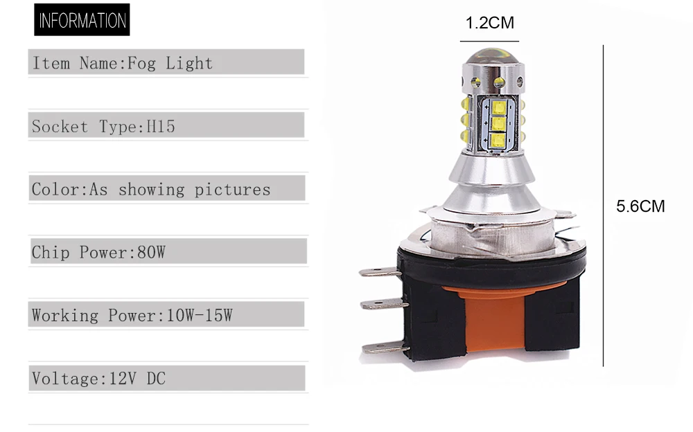 2 шт. автомобилей Белый H15 светодиодные противотуманные лампы 80w 12V ДХО фар дальнего света дальний свет фара для VW Golf 7 R-Line Golf 7