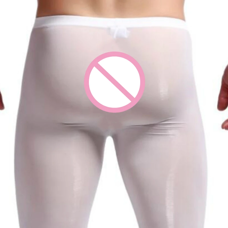 Пикантное шелковое термобелье для мужчин штаны прозрачные теплые эластичные