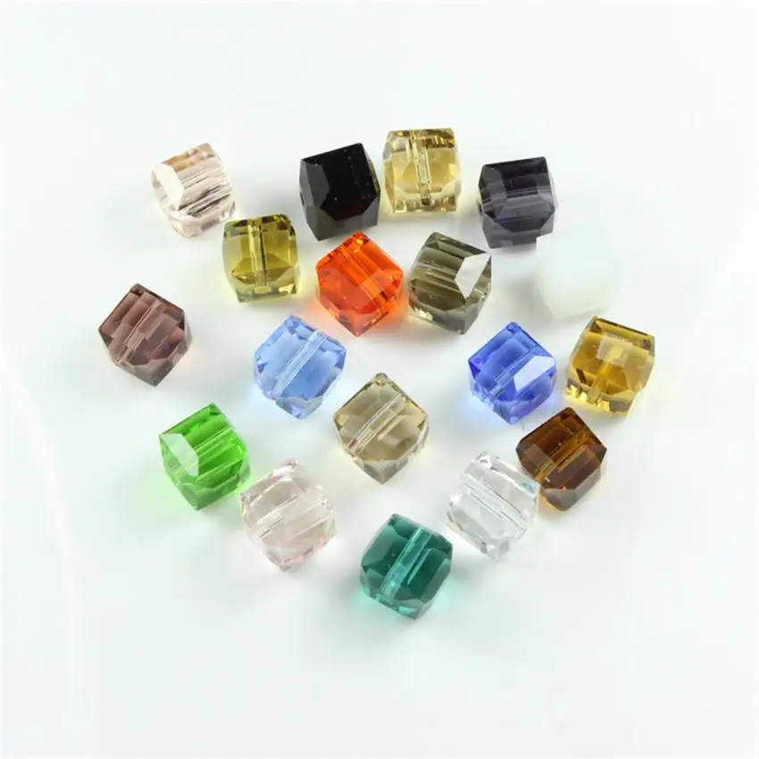 

Смешанные цвета 4 мм 8 мм ограненные и граненые хрустальные кубические квадратные стеклянные бусины для DIY ювелирных изделий серьги ожерель...
