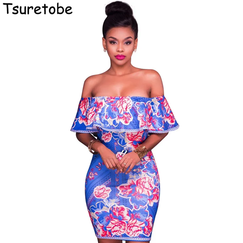 Tsuretobe с цветочным принтом оборками платье Для женщин Slash Средства ухода за кожей
