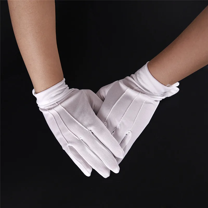 1pair White Cotton Lisle Work Gloves Coin Jewelry Lightweight Inspection 23*8cm | Аксессуары для одежды