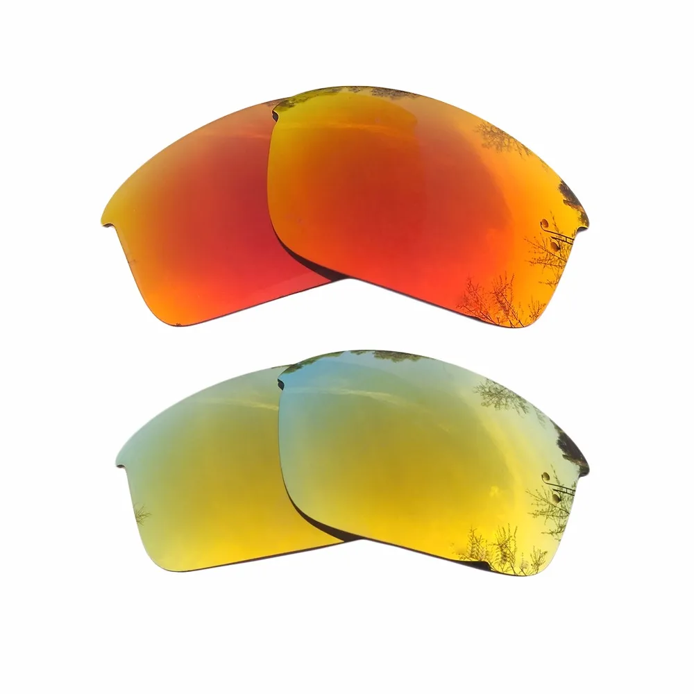 Orange Red Mirrored & 24K Gold Mirrored Polarized Replacement Lenses for Bottle Rocket Frame 100% UVA & UVB