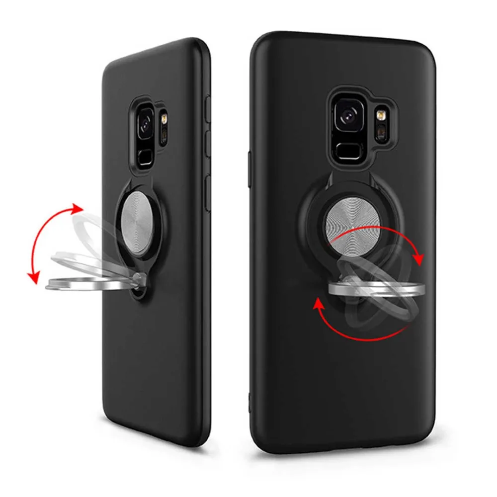 IMIDO Magnetic Phone Case For Samsung Galaxy Note9 8 S9 S8 Plus S7 Edge A8 2018 Hide Ring Stand Holder TPU Back Cover Coque Capa | Мобильные