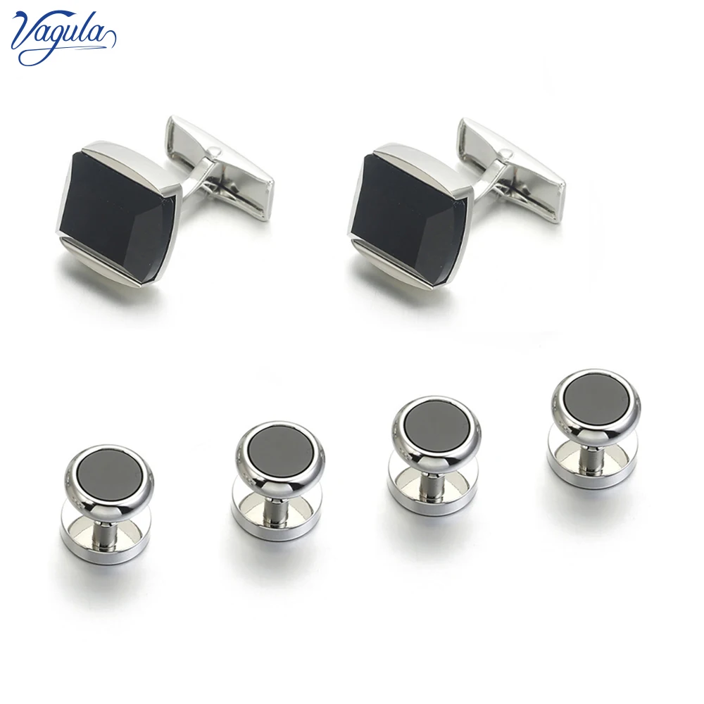 

VAGULA Cufflink Collar Stud 6 Pcs Luxury Wedding Gift Suit Shirt Gemelos 451