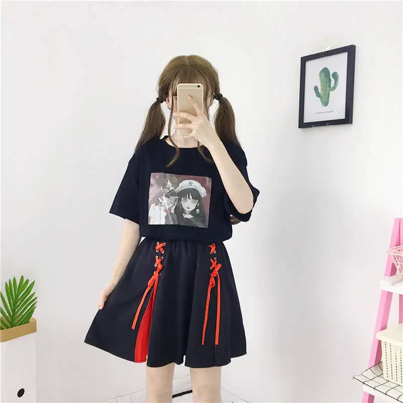Японский стиль галстук бабочка для девочки ins юбка женская летняя Студенческая