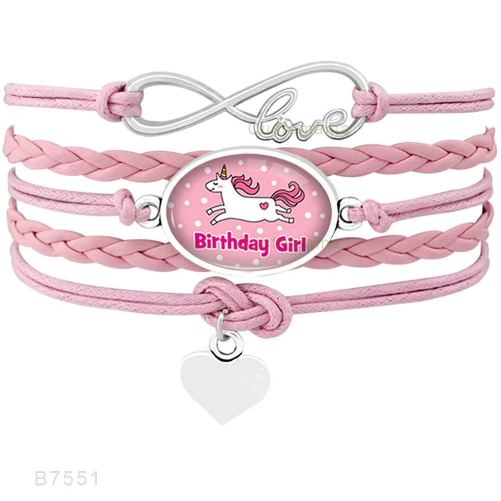 New Fashion Rainbow Infinity Love Birthday Gift for Girls Unicorn Mom Heart Charm Leather Men's Bracelets Women | Украшения и