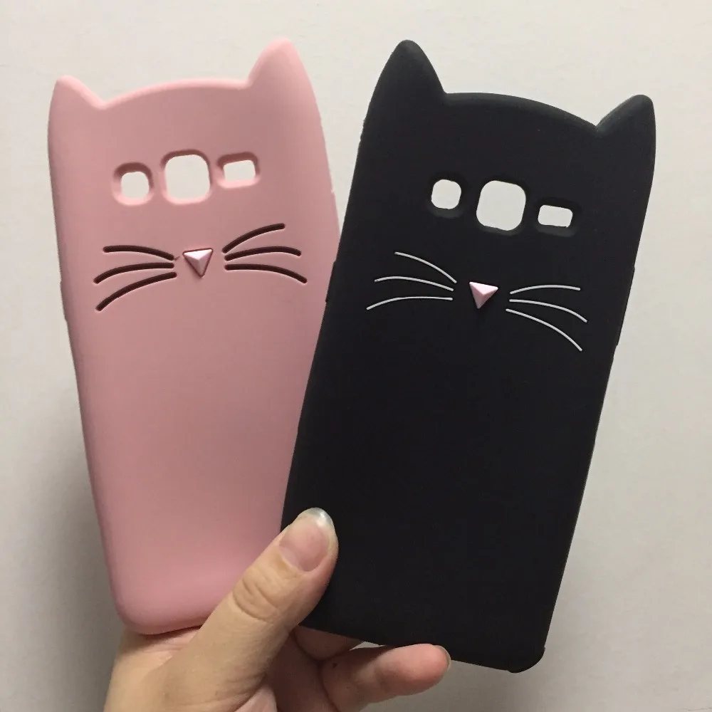 Милый мягкий силиконовый 3D чехол для телефона с бородой котом Samsung Galaxy J3 J5 J7 2017 2016