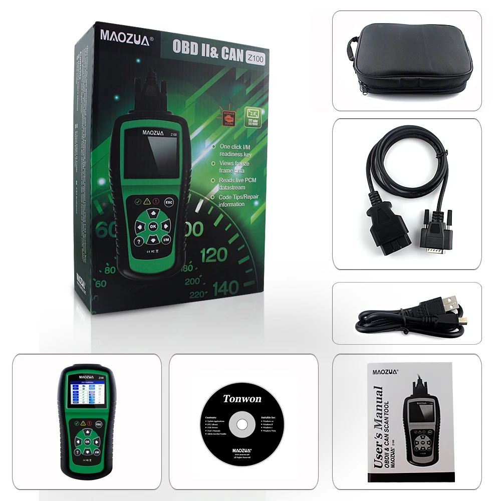 OBD2 OBD Автомобильный сканер диагностический инструмент Maozua Z100 автоматический