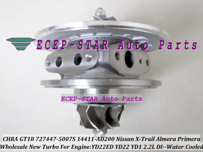Фото Турбокомпрессор CHRA (картридж) 727477-5007S 727447 727447-0005 для NISSAN Almera Primera X-Trail YD22ED 2.2L с водяным охлаждением №4
