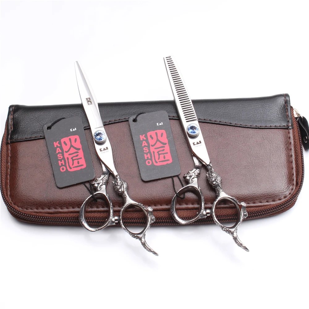 H9108 6&quot 17.5cm Japan 440C Kasho Scissors For Hairdressers Bang Cut Barber Shop Cutting Shears Thinning Scissor Salon Style Tool | Красота