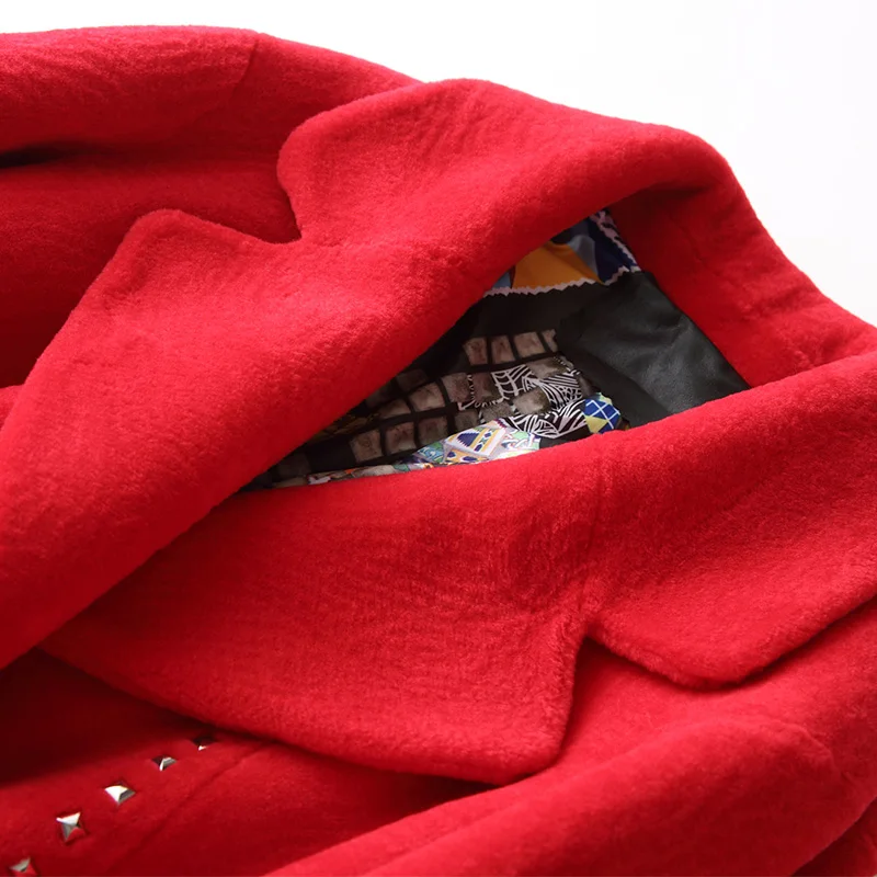 2019 зимнее шерстяное меховое пальто высшего качества женская модная теплая