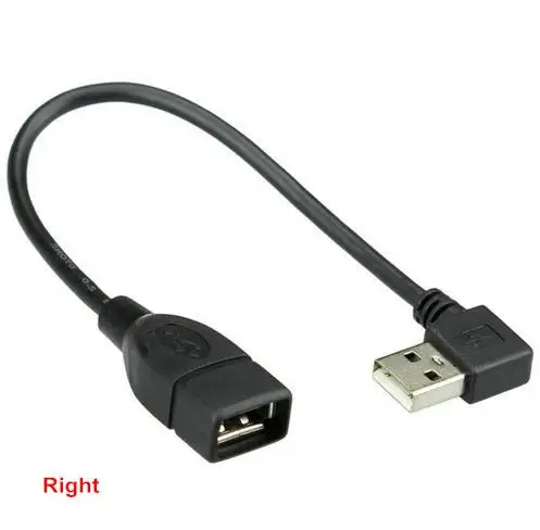 Right 10 см 20 см 40 см Usb 2,0 A Мужской к женскому 90 Угловой Удлинительный адаптер кабель Мужской к женскому вправо/влево/вниз/вверх кабель Шнур - Цвет: Right