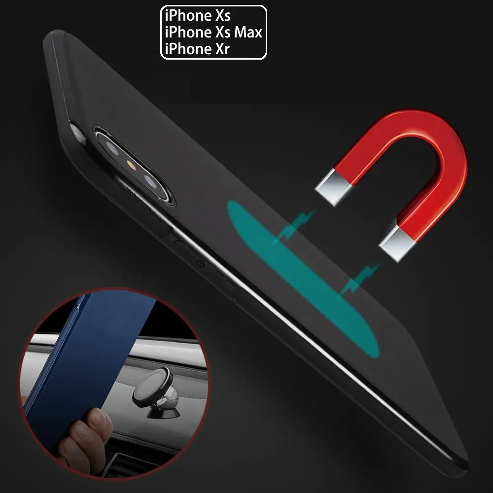Мягкий Магнитный чехол из искусственной кожи для iphone X XS XR MAX автомобильный