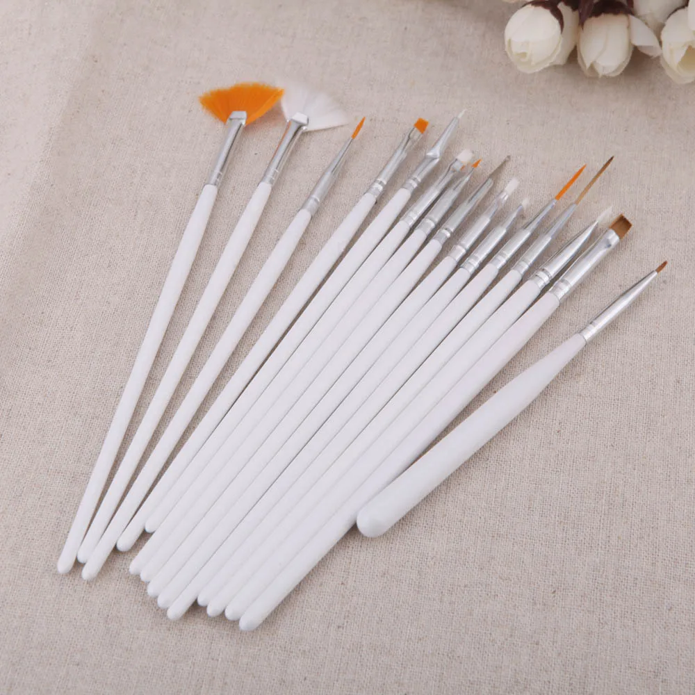 15 шт./компл. УФ гель для дизайна ногтей кисть рисования акриловая раскраска ручки