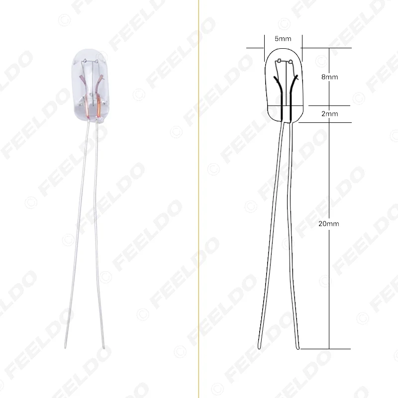 FEELDO 10Pcs Car T5 12V 1.2W Halogen Bulb External Halogen Lamp Replacement Dashboard Bulb Light#AM2698