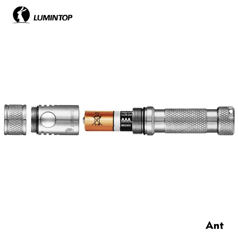LuminTop Ant из нержавеющей стали AAA батарея 120lm EDC флэш-светильник s светильник вес Cree XP