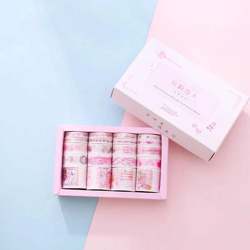 Pink 20 шт. Васи клейкие ленты набор маскировки мыть наклейки скрапбукинга Cinta Adhesiva Decorativa Винтаж Fita Adesiva Decorado - Цвет: Pink
